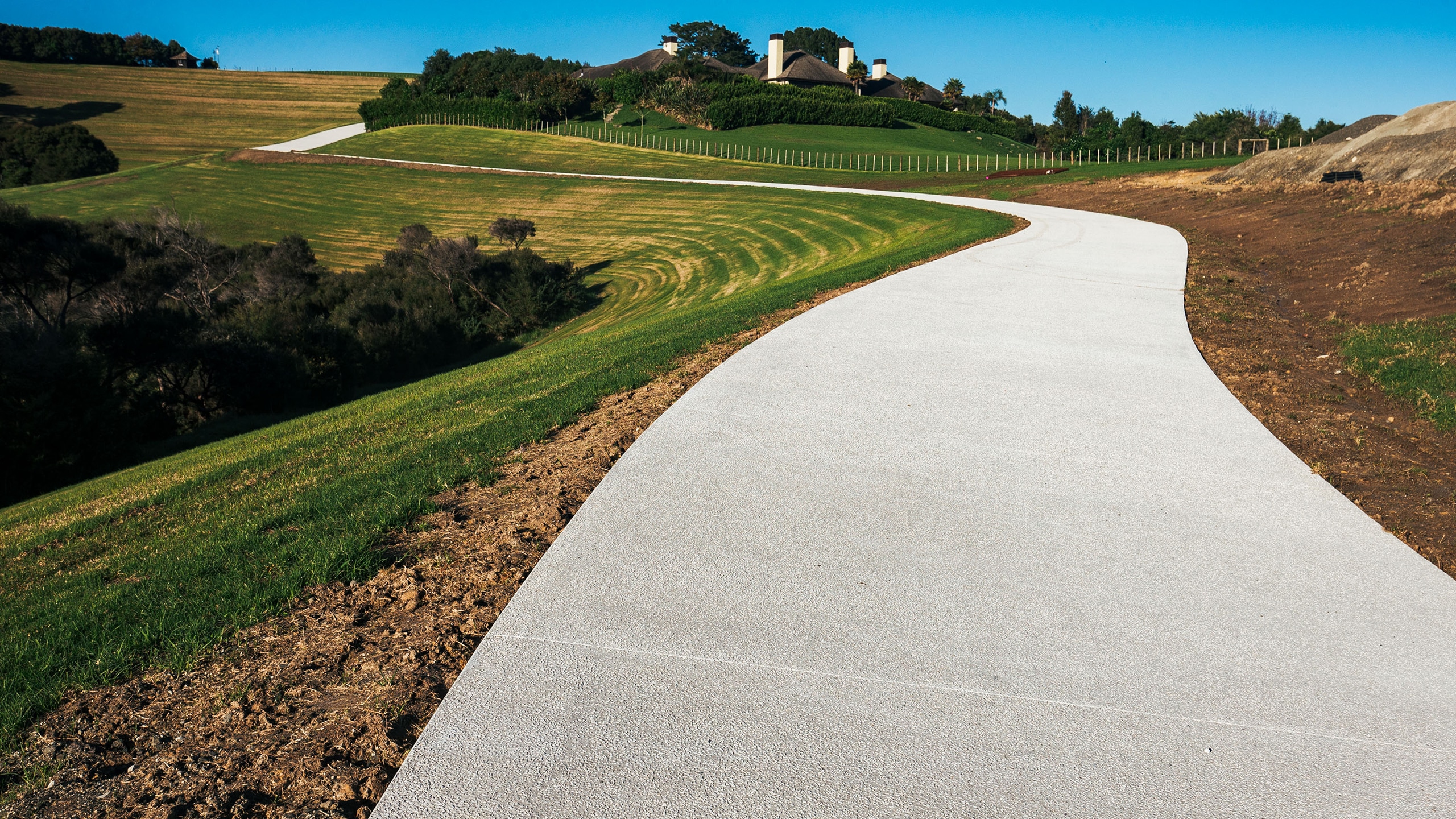 white concrete driveway in Coatesville.