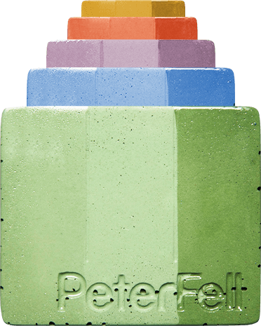 PeterFell-coloured-concrete-block-Gelato brightly coloured concrete samples in New Zealand