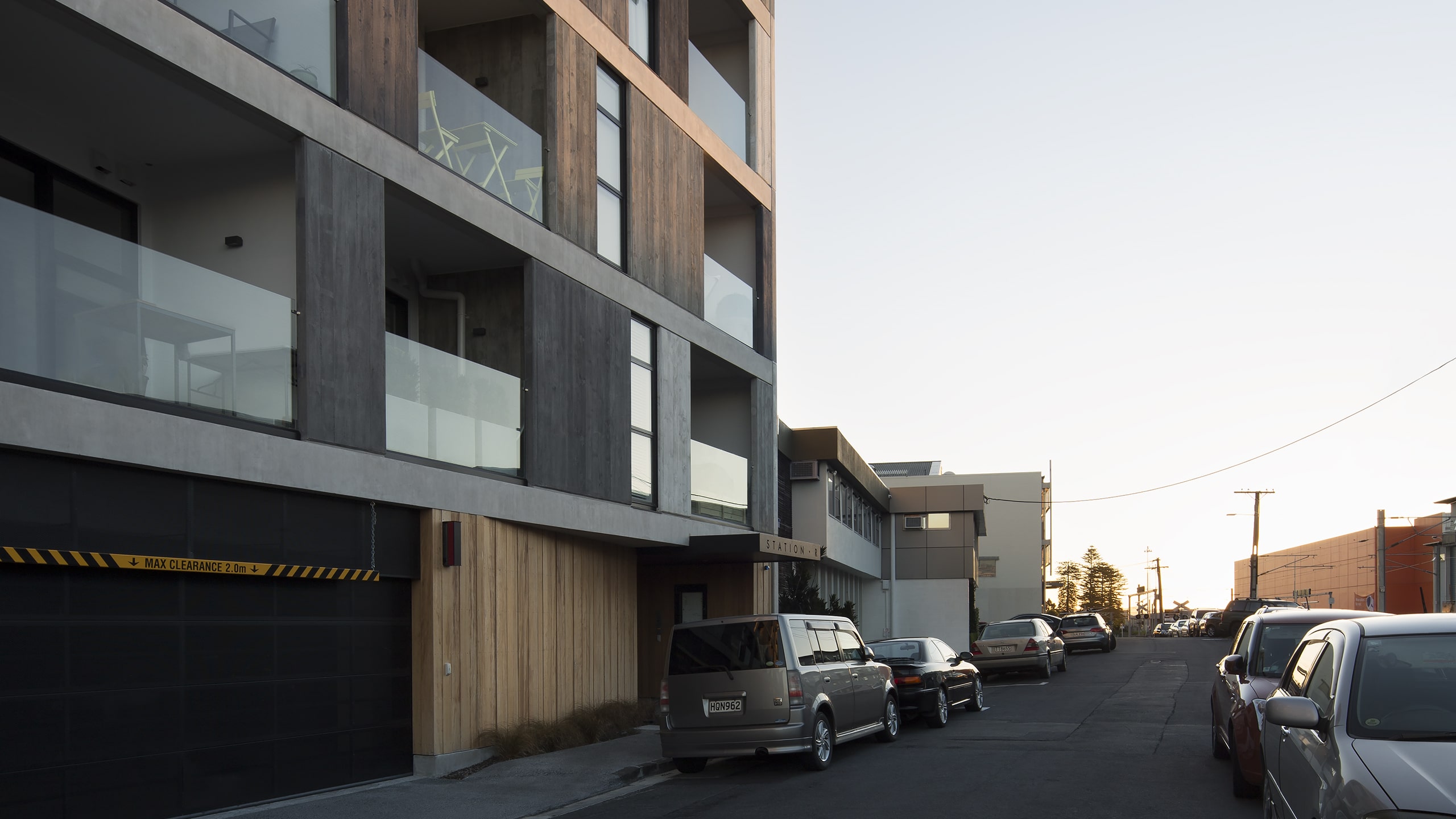 coloured concrete building in Auckland