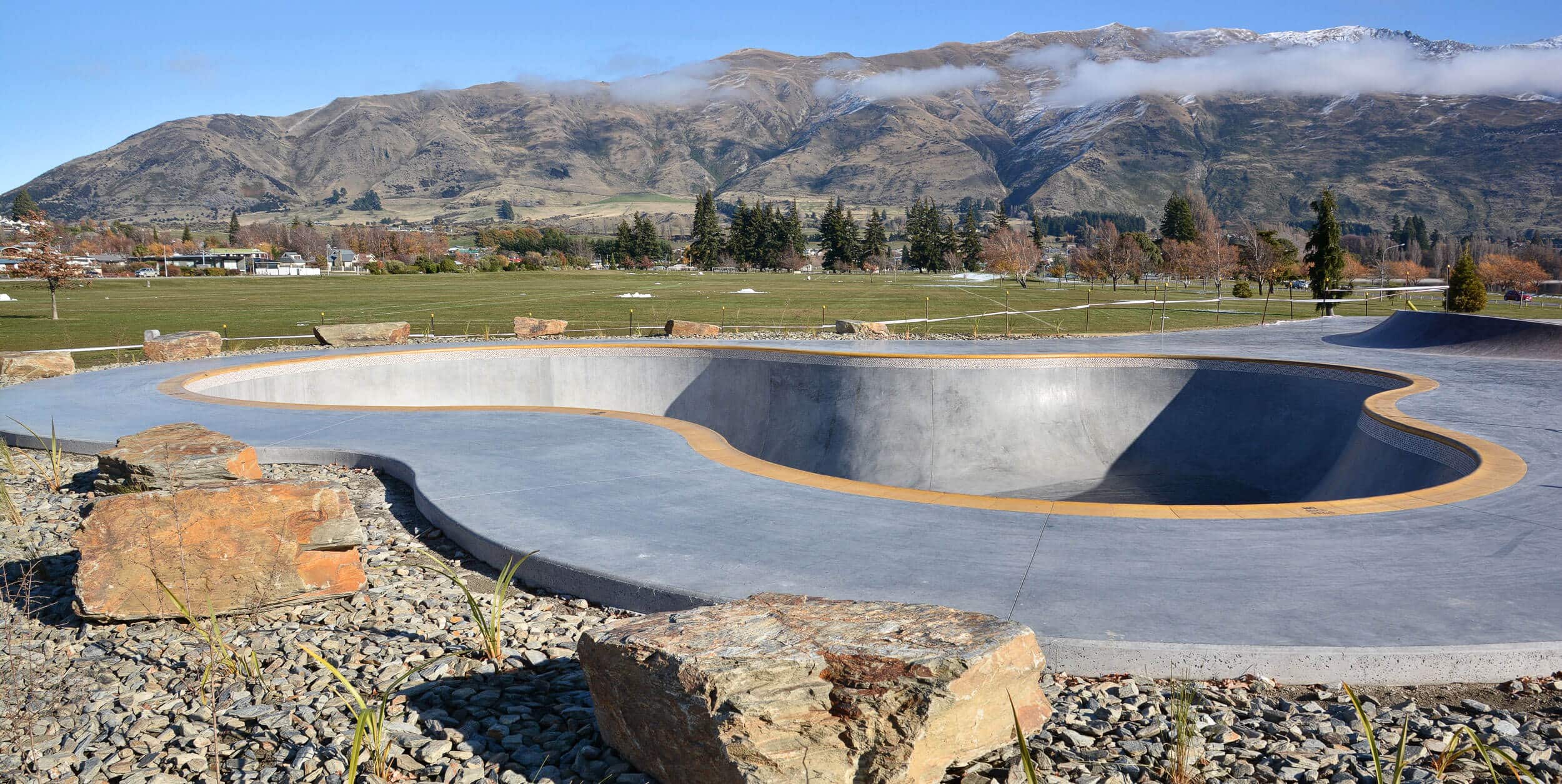 coloured-concrete-public-space coloured concrete skate park in NZ