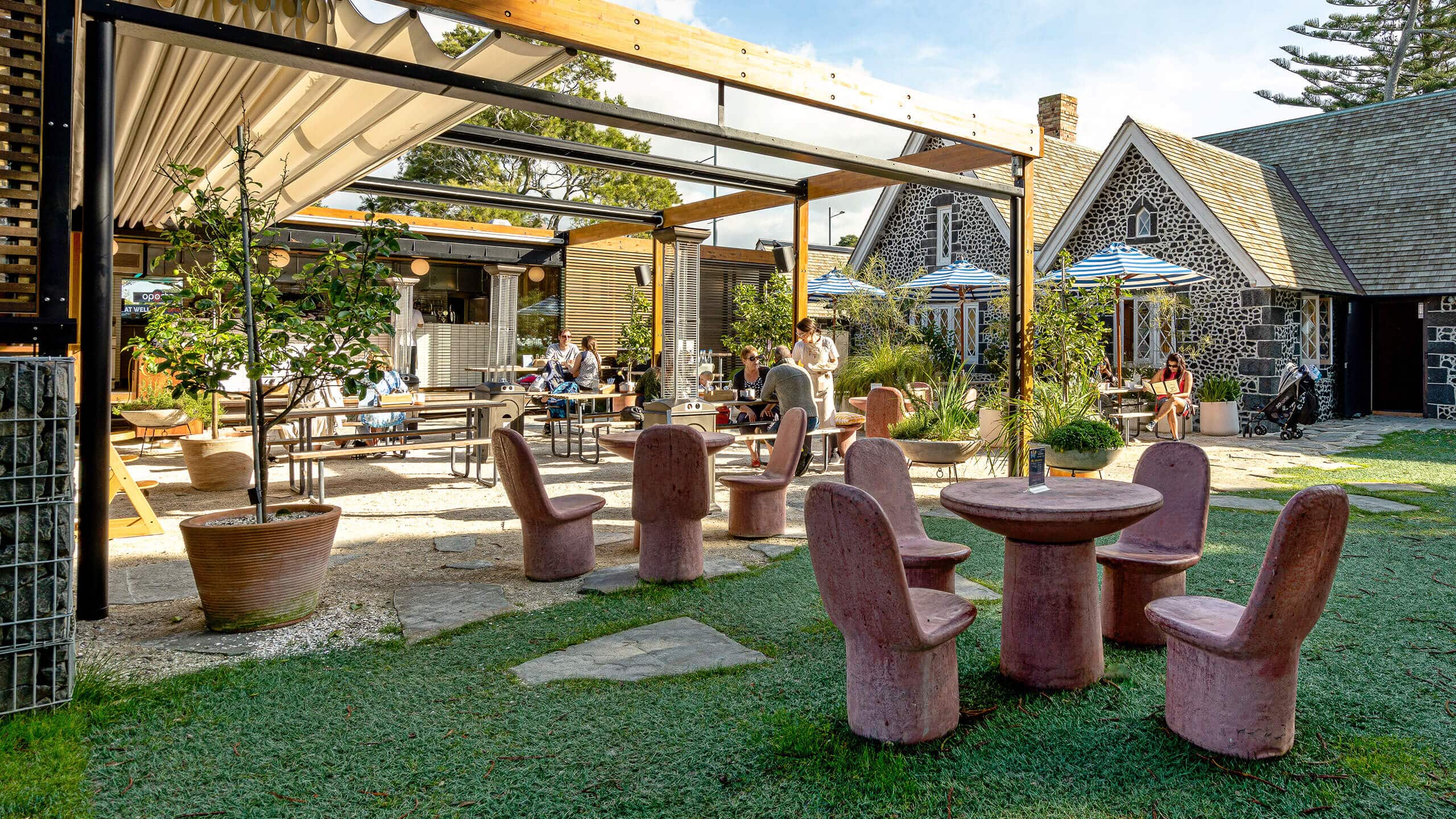 red-coloured-concrete-chair-commercial-mission-bay-pavilion